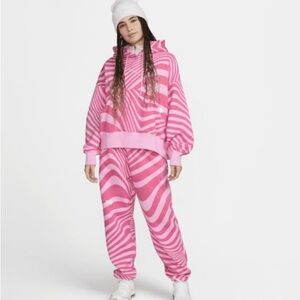 RARE Nike Pink Icicle Stripe Mind Over Matter Show Yourself Love Jogger Set M/L